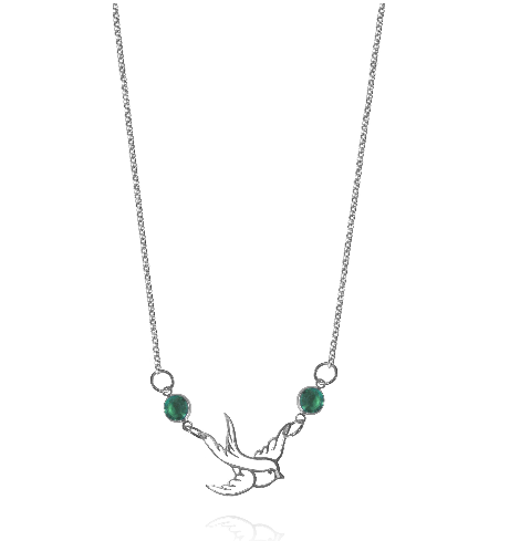  Sterling Silver Free Bird Necklace with Swarovski Crystals